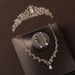 Crown headdress three piece set Baroque light luxury high end princess birthday crown bride evening dress necklace earrings_ipsvogv.com