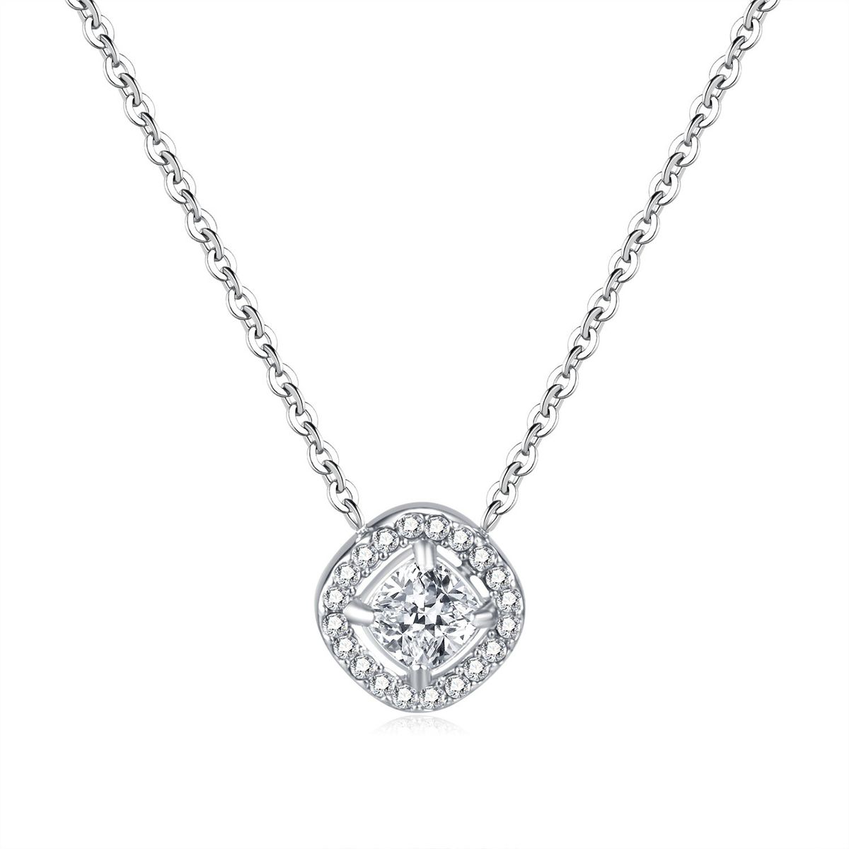 Women's Jewelry Light Luxury Fashion Inlaid Square Zircon Stainless Steel Irregular Ladies Earrings Necklace Set_ipsvogv.com