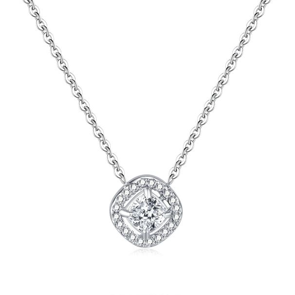 Women's Jewelry Light Luxury Fashion Inlaid Square Zircon Stainless Steel Irregular Ladies Earrings Necklace Set_ipsvogv.com