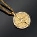 Fashion new stainless steel dot diamond solid bottom compass pendant personality men and women hip hop necklace_ipsvogv.com