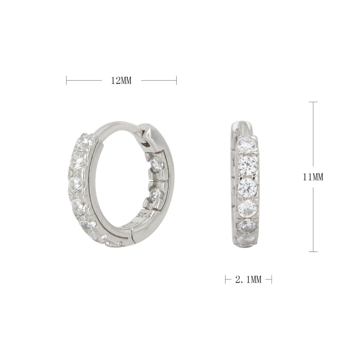 Luxuriou S Terling Ilver INS Minimalit Micro Inlaid Zircon With Ear Loop Buckle, Fahionable And Veratile_ipsvogv.com