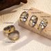 Women’s Jewelry Set Fashion Simple Personality Fashionable Ins Style Gold And Silver Double Color Cross Stainless Steel Ring Ring_ipsvogv.com