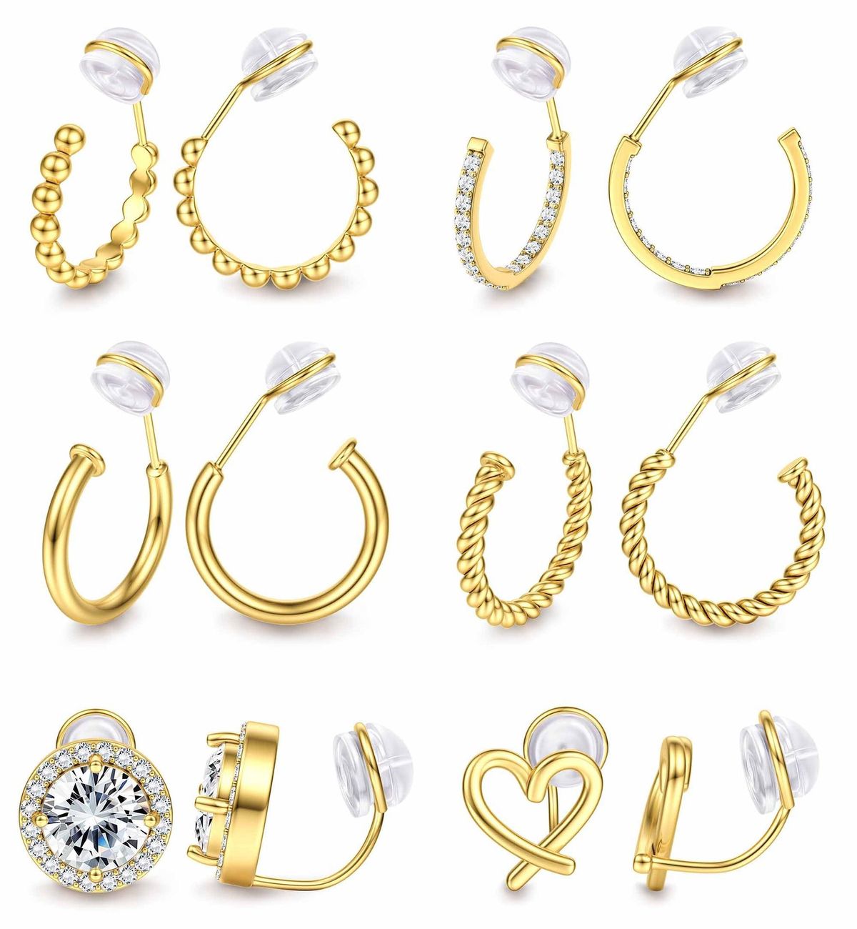 Hot Sale Real Gold Brass Electroplating Fashionable Simple And Versatile Twisted Ear Clip Ladies Earrings Set_ipsvogv.com