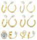 Hot Sale Real Gold Brass Electroplating Fashionable Simple And Versatile Twisted Ear Clip Ladies Earrings Set_ipsvogv.com