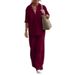 Women's Clothing women's two piece set women's lapel long sleeved shirt spring and autumn casual solid color pants wide leg suit_ipsvogv.com