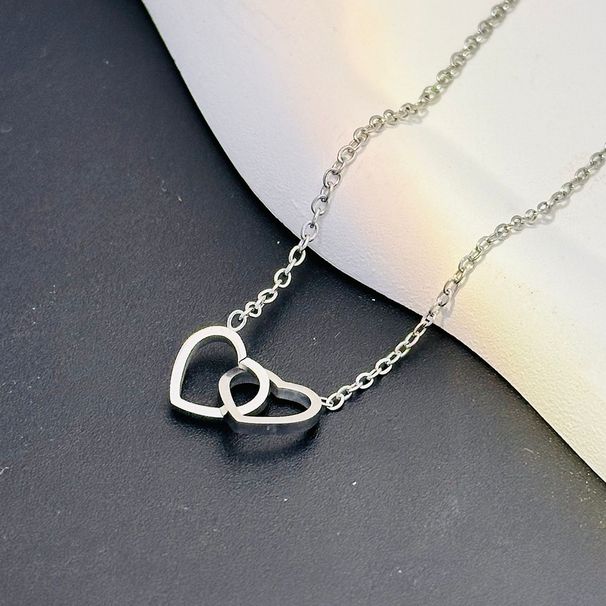 Lady Heart Shape Titanium Steel Wholesale Pendant Necklace_ipsvogv.com