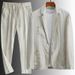 Men's Clothing 2026 New Simple Casual Linen Suit For Men Spring And Summer Thin Style Youth Korean Style Fashion Summer Loose Handsome Two-Piece Suit_ipsvogv.com