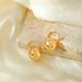 Ins Style Brass Real Gold Light Luxury Simple Versatile Ear Cuffs Matte Brushed Metal Round Ball Women's Earrings_ipsvogv.com