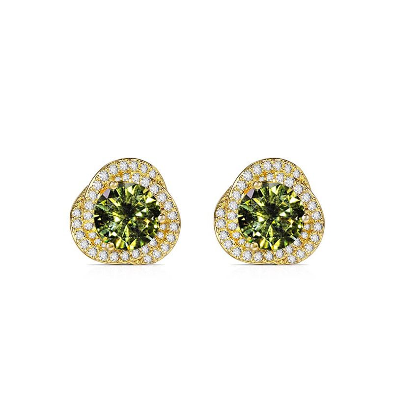 Women's Jewelry French Retro Shining Olive Green Earrings Light Luxury High End Design Simple Emerald Crystal Earrings Earrings_ipsvogv.com