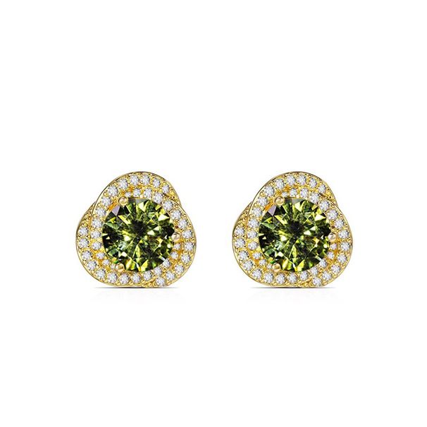 Women's Jewelry French Retro Shining Olive Green Earrings Light Luxury High End Design Simple Emerald Crystal Earrings Earrings_ipsvogv.com