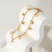 Women's Jewelry K Gold Plated 316L Stainless Steel Anklet Beaded Petal Disc Pendant Anklet Foot Ornaments_ipsvogv.com