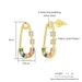 Unisex new paper clip temperament earrings personality color ladder square zircon ladies earrings_ipsvogv.com