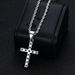 New Hot-Selling Hip-Hop Jewelry Titanium Steel Inlaid With 3A Zircon Cross Vacuum Gold-Plated Pendant Necklace_ipsvogv.com