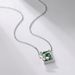 small Bee Design Natural Green Moss Stone Necklace S925 Silver Water Grass Agate Clavicle Chain Light Luxury_ipsvogv.com