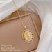 Titanium Steel 【 】 Egg Shaped Portrait Diamonds, Light Luxury Temperament, Gorgeous Full Of Diamonds Necklace, Women's 【 】 , Temperament, Necklace,_ipsvogv.com
