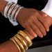 Men's Jewelry Hand Polished PVD Plated K Gold Bracelet Simple All Match Titanium Steel Elastic Striped Bracelet Goose Throat_ipsvogv.com