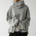 Women's Clothing Autumn and Winter Women's New Loose Casual Long Sleeve High Collar Pullover Solid Color Pocket Jacket Sweatshirt_ipsvogv.com