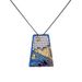 Natural Topaz Necklace Sterling Silver Sapphire Cube Pendant Niche Design Colored Gemstone Clavicle Chain For Men And Women_ipsvogv.com