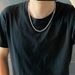 New Cuban Style Square Keel Necklace Titanium Steel Plain Collarbone Chain Men's Versatile Accessory_ipsvogv.com