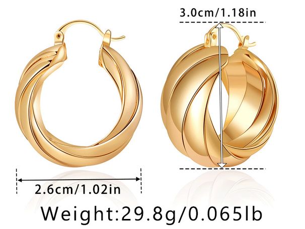 Women's Jewelry Classic Multi Layer Circular Design Circle Earrings Copper Plated K Real Gold Cold Style INS Simple Earrings_ipsvogv.com