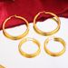 Smooth Plain Ring With Hollow Round Ear Buckles For Women, Simple And Elegant Earrings Made Of Copper Alloy, Fashionable_ipsvogv.com