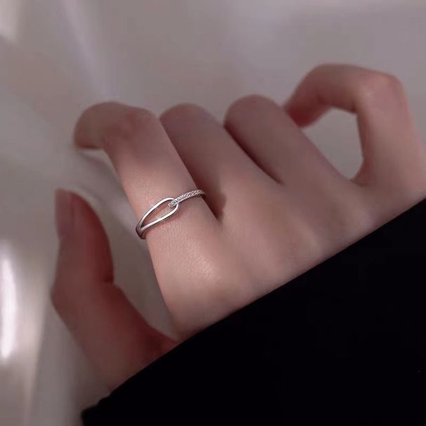 Sterling Silver Plain Female Index Finger Open Ring, Summer Simple and Unique Design, Sparkling Diamond Self disciplined_ipsvogv.com