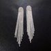 Exaggerated full diamond earrings, super long tassel rhinestone earrings, wedding dress earrings_ipsvogv.com