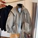 Women's casual drawstring waist tooling trench coat coat female spring and autumn short_ipsvogv.com