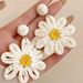 Unisex Suitable For Summer Vacation Earrings Daisy New Hot Selling Earrings High End Earrings Light Luxury Temperament Foreign Style Hong Kong Style_ipsvogv.com
