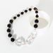 Jewelry exaggerated transparent crystal bead necklace black pearl collarbone chain NK23780_ipsvogv.com
