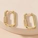 Niche Light Luxury Style Geometric U Shaped Design Earrings Personality Versatile Diamond Earrings_ipsvogv.com