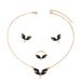 Fashion OL women's ring set, personalized angel wing drip oil design earrings long necklace_ipsvogv.com