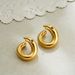 Unisex High End Irregular Earrings Real Gold Earrings Glossy Metal Earrings Light Luxury Style Twist Earrings_ipsvogv.com