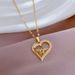 Titanium Steel 【 】 Peach Heart Thread Empty Letter Flower Luxury Charm Internet Red Full Zirconia Necklace Women's 【 】_ipsvogv.com