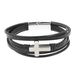 for Men Stainless Steel Hip Hop Punk Cross Double Layer Handmade Woven Leather Bracelet_ipsvogv.com