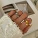 Unisex Real Gold Electroplated Titanium Steel Water Drop Shaped Daily Ring_ipsvogv.com