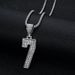Men's Jewelry Popular Hip Hop HIPHOP Jewelry Stainless Steel Gold Plated Diamond Number 7 Pendant Necklace_ipsvogv.com