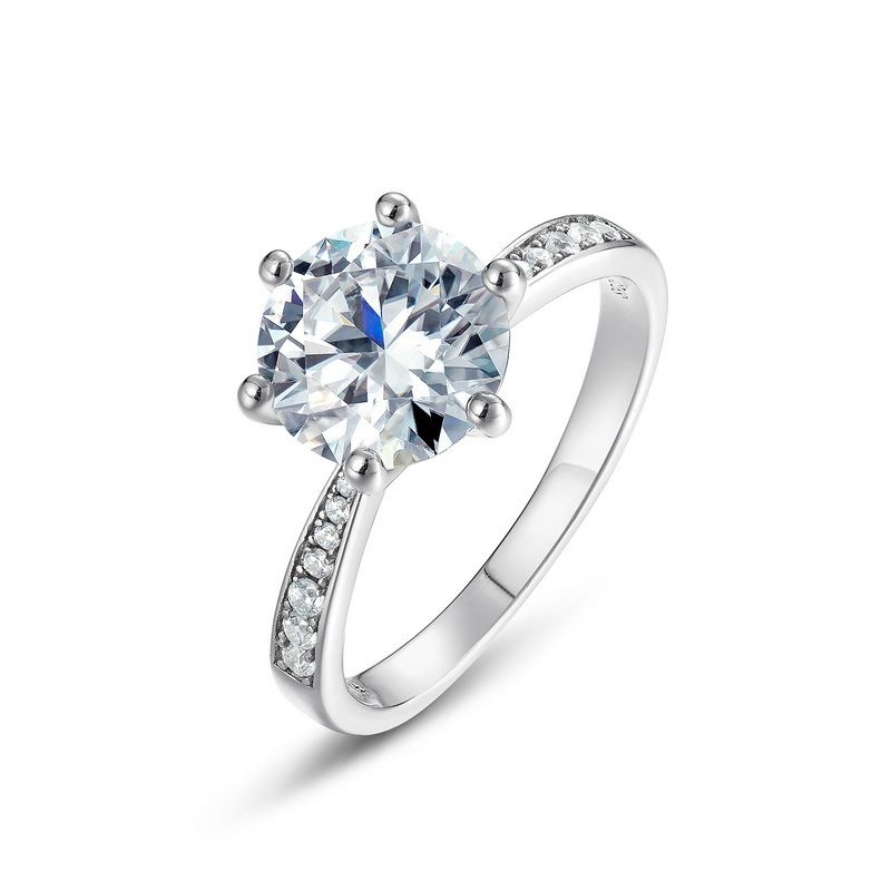 Pigeon Egg Brilliant Moissanite Ring Female S925 Silver Six Claw Inlaid Moissanite Diamond Ring Engagement Proposal Ring_ipsvogv.com