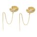 Unisex Hot Sales Real Gold Brass Electroplating Inlaid Zircon Ear Bone Clip Long Chain Ear Wire Ladies Elegant Earrings_ipsvogv.com