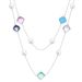 Women's Jewelry Geometric Diamond Shaped Colored Diamonds And Pearls Long Necklace Sweater Chain Exquisite Baroque Irregular Pearls_ipsvogv.com