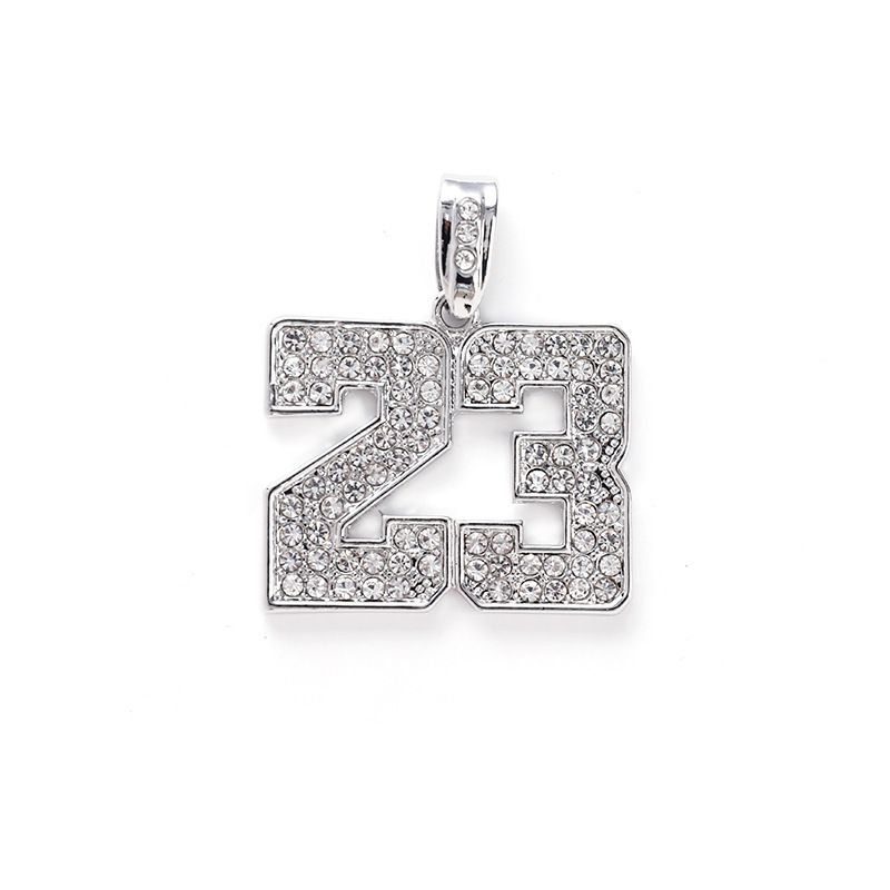 Alloy Number 23 Simple Fried Dough Twists Chain Necklace Pendant Street Full Of Diamonds_ipsvogv.com