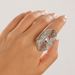 Jewelry Metal Thread Wrapped Open Female Personality Geometric Coil Gold Hoop Ring Handpiece_ipsvogv.com