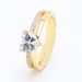 Women's Jewelry Heart-Shaped Double Ring Romantic Gift For Her, Elegant Valentine's Day Present, Sweetheart Promise Ring, Gold-Tone Copper Band_ipsvogv.com