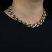 New 15mm Wide Two Color Hip Hop Studded Full Dia Men's Cuban Chain_ipsvogv.com