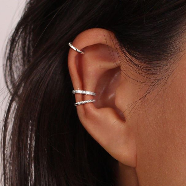 Brass With Real Gold Plating, Hot Selling Across, Simple Niche Design, Smooth And Non Pierced Ear Clips With Zircon_ipsvogv.com