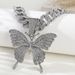Exaggerated personality butterfly pendant diamond alloy necklace set accessories niche new hip hop Cuban chain_ipsvogv.com