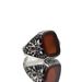 Alloy Inlaid Red Jade Marrow Men's Ring Punk Style Hand Jewelry_ipsvogv.com
