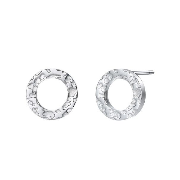 Women's Jewelry Simple Stainless Steel Earrings Hollow Round Hammer Ear_ipsvogv.com