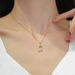 【 Titanium Steel 】 Light Luxury Cherry Pink Diamond Small Fresh Micro Inlaid Real Gold Necklace Earrings INS Clavicle_ipsvogv.com
