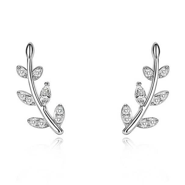 Cao Shi, Japanese and Korean Style, Leaf Earrings, Women's Trend, Forest Style, Diamonds, Small Earrings, Versatile Student Earrings_ipsvogv.com